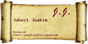 Jobszt Joakim névjegykártya